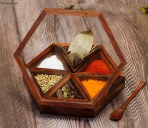 Suraj International Store Wooden Spice Box