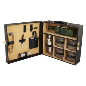 Suraj International Store Black Leather Briefcase Bars set