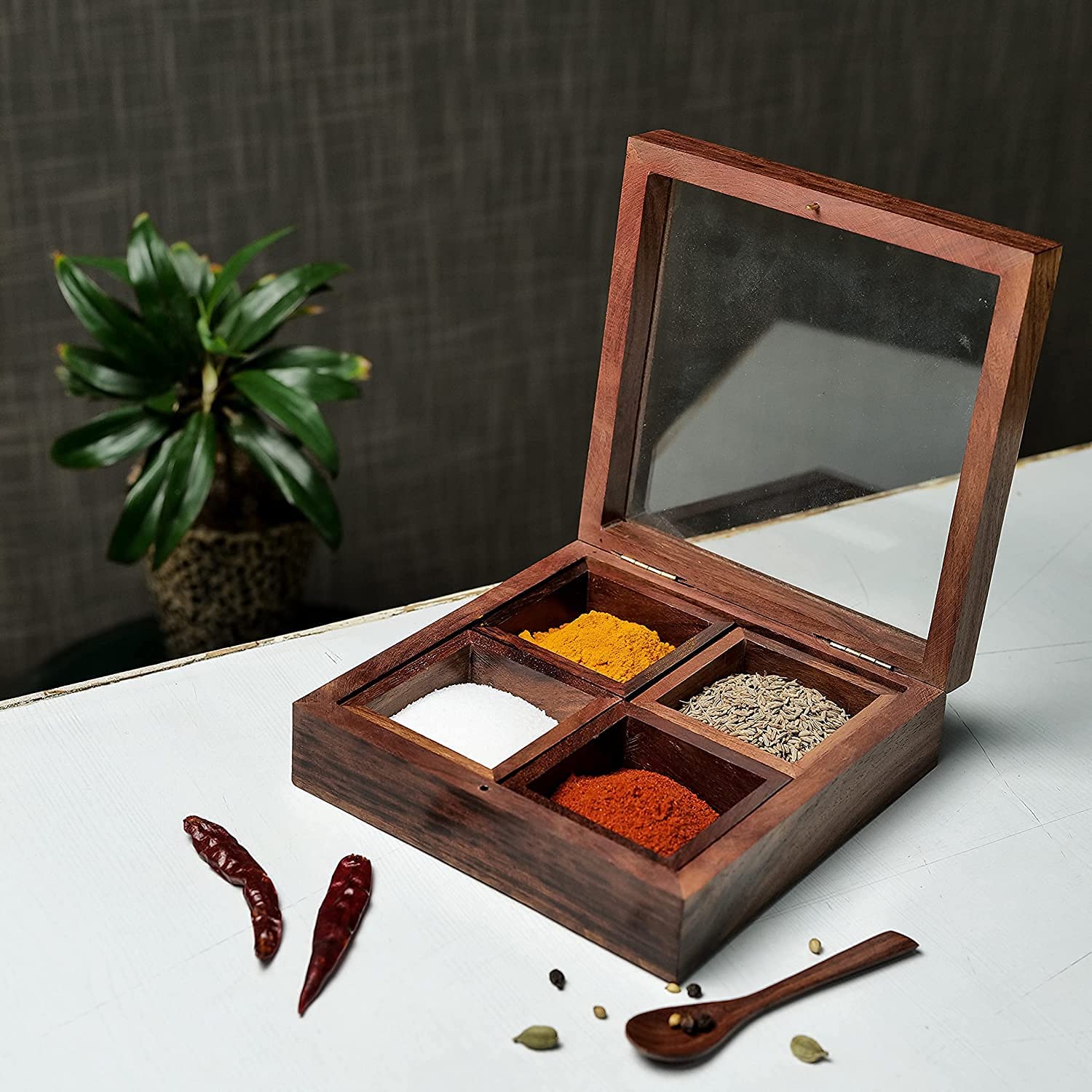Suraj International Stored Wooden Spice Box