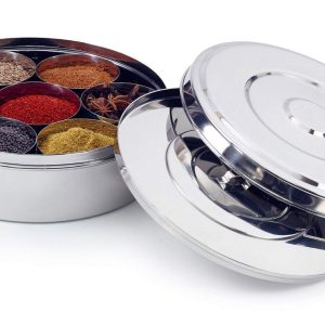 Stainless Steel Double Lid Spice Box